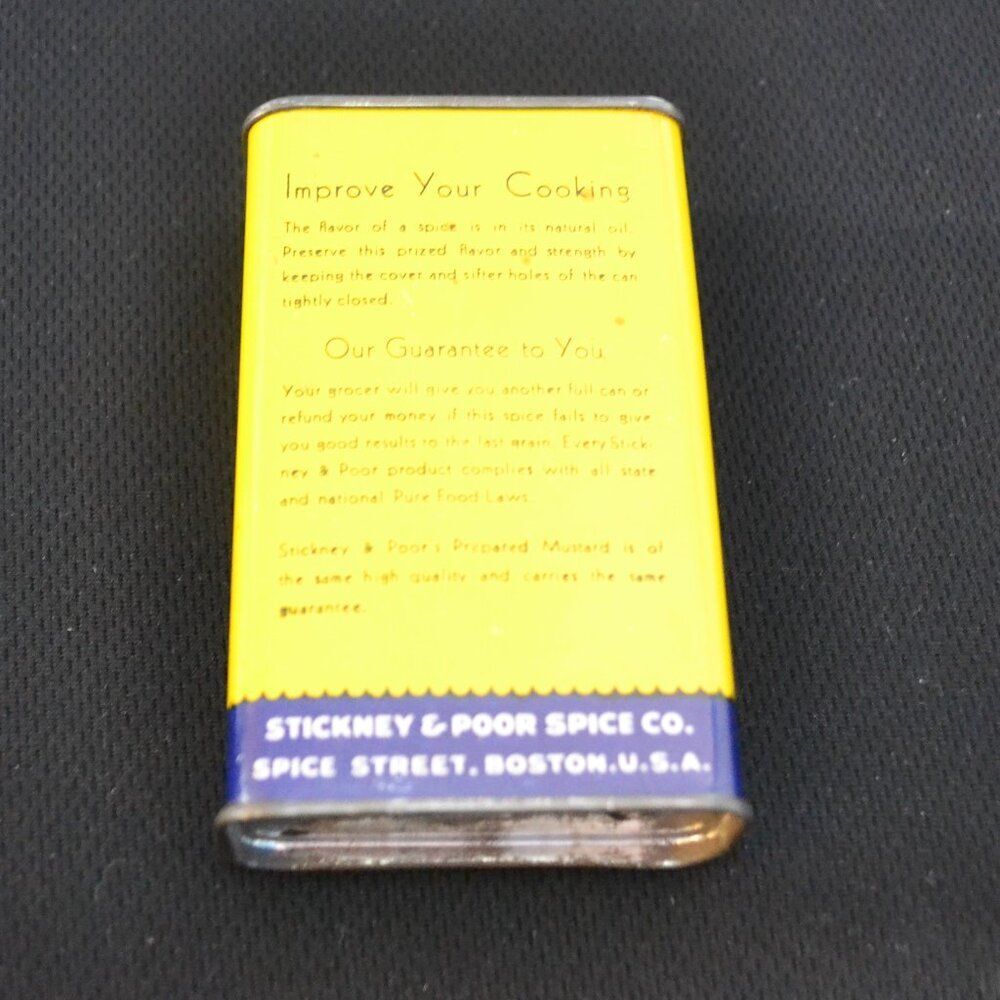 Vintage Spice Tin For Retro Kitchen Decor Stickney And Poors Cloves Boston - Picture 2 of 3